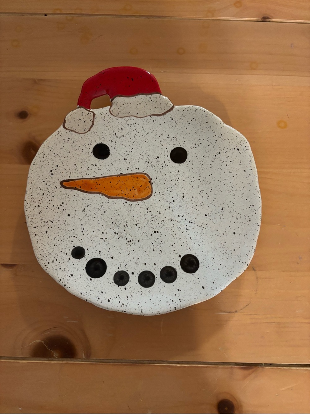 Grasslands Road Christmas Holiday Snowman Head Tidbit Plate Hors- D'oeuvre Dish.